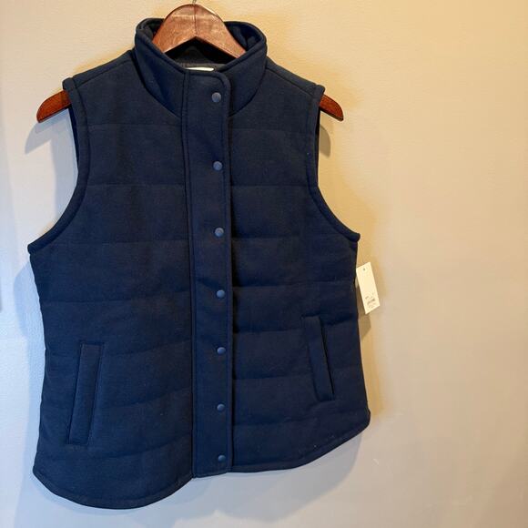 Croft & Barrow NWT Classic Quilted Vest Navy Sky Captain Blue Womens Med Winter - Picture 4 of 15